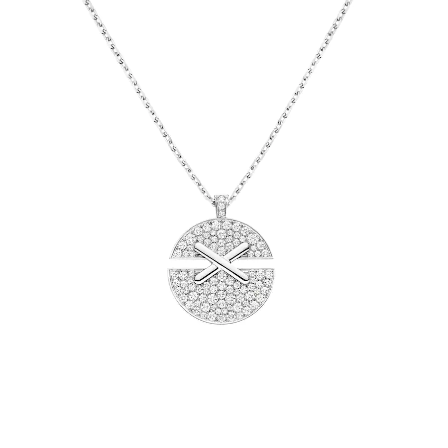 Pendentif Jeux de Liens Harmony petit modèle                                                                                            Or blanc, diamants                                          085437