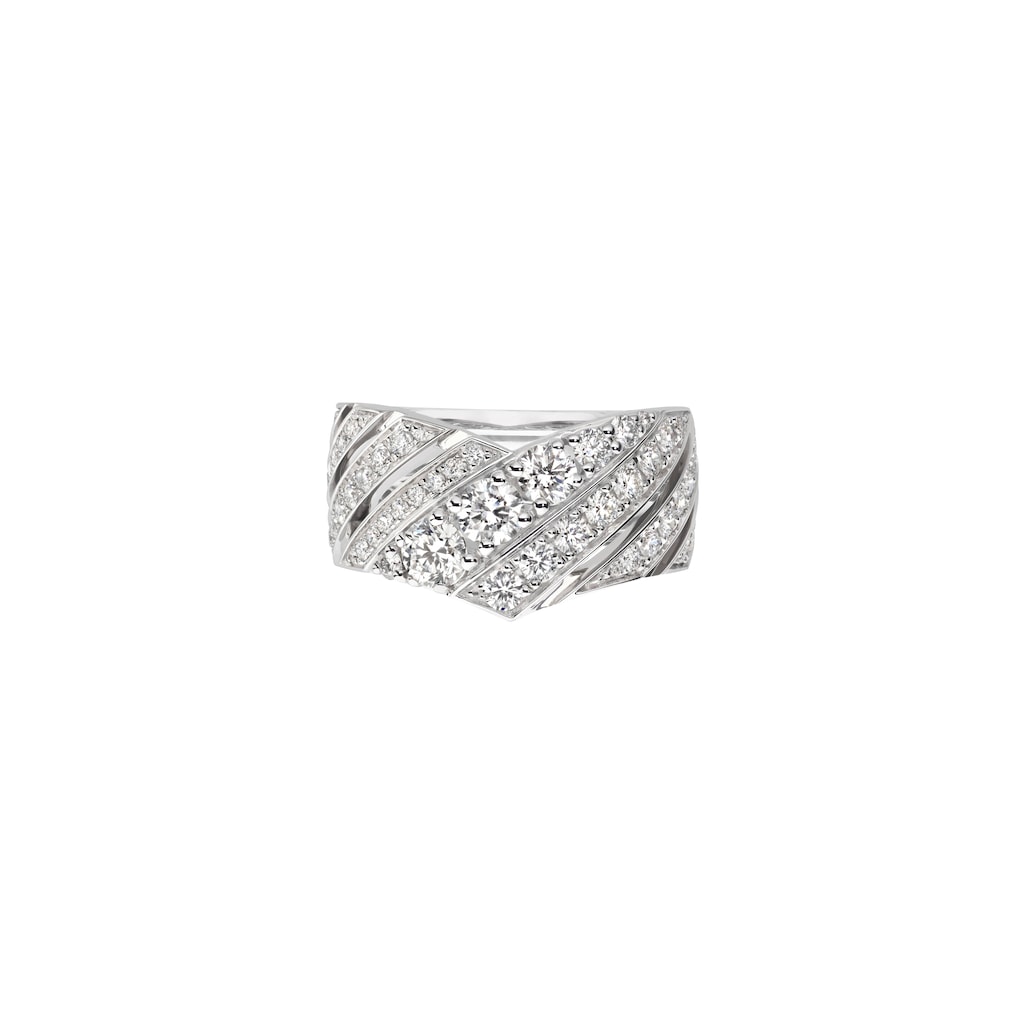 Bague joséphine aigrette or blanc diamants