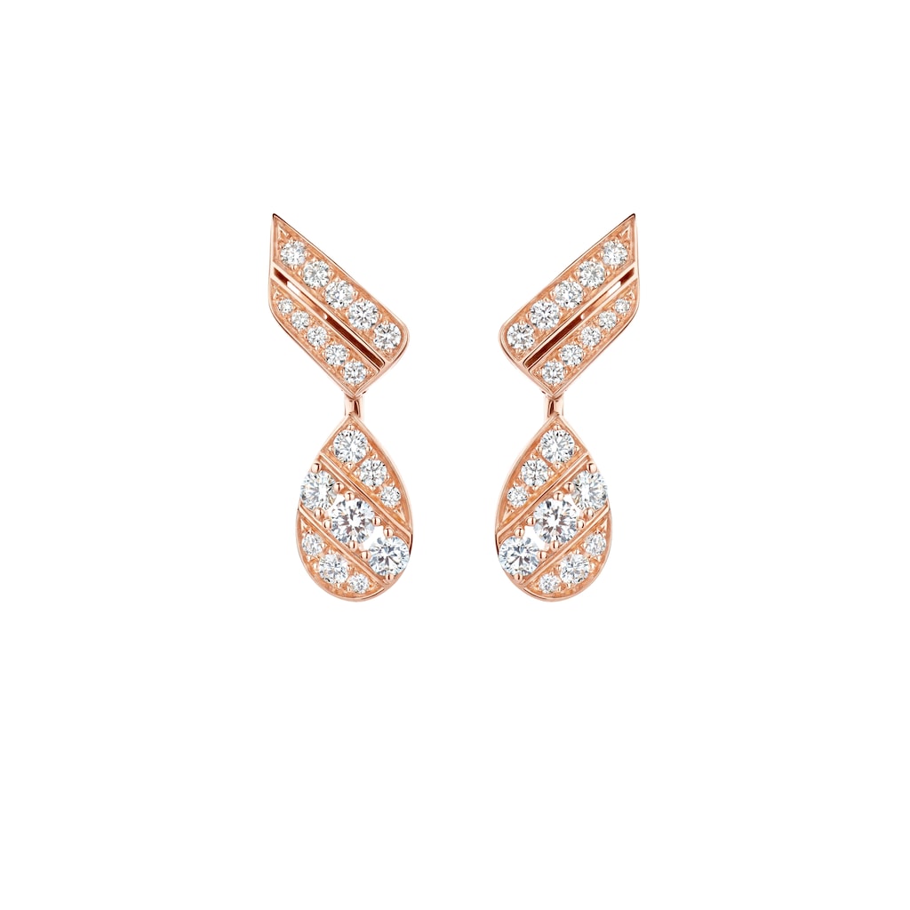 Boucles d'oreilles Joséphine Aigrette                                                                                            Or rose, diamants                                          085359