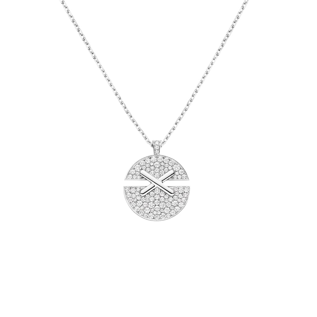 Pendentif Jeux de Liens Harmony moyen modèle                                                                                            Or blanc, diamants                                          085436