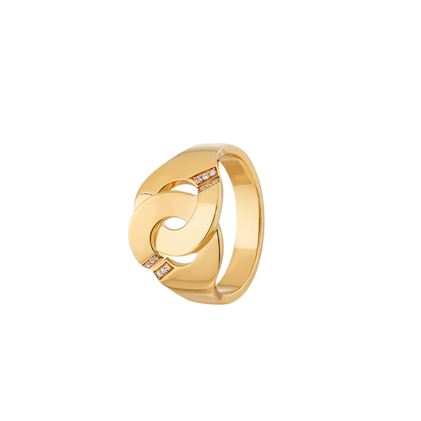 Bague Menottes dinh van R12 or jaune et diamants