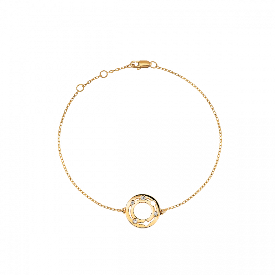 Bracelet sur chaîne Pulse or jaune et diamants Menottes dinh van Référence :  328611 -1