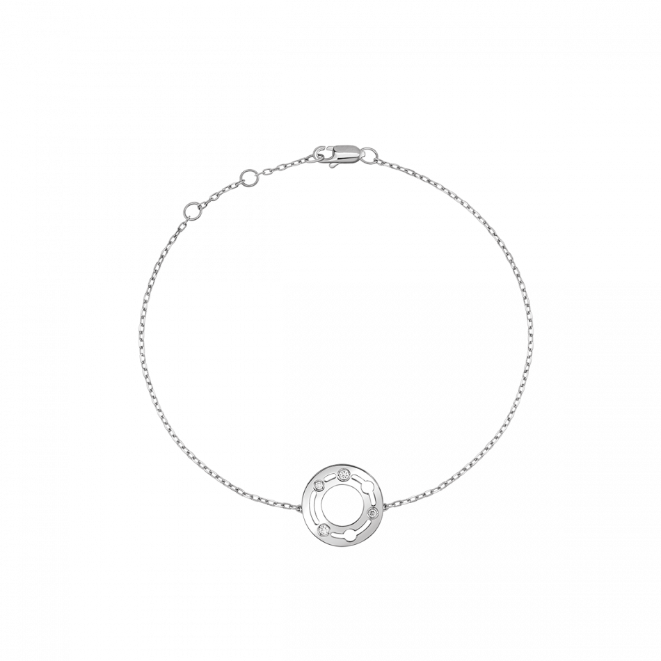 Bracelet sur chaîne Pulse or blanc et diamants