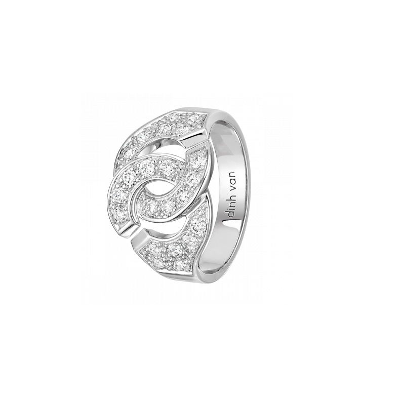 Bague Menottes dinh van R12 or blanc et diamants