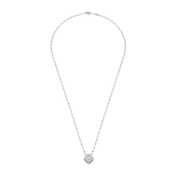 Pendentif Le Cube Diamant XL pavé or blanc et diamants Menottes dinh van Référence :  708622 -1