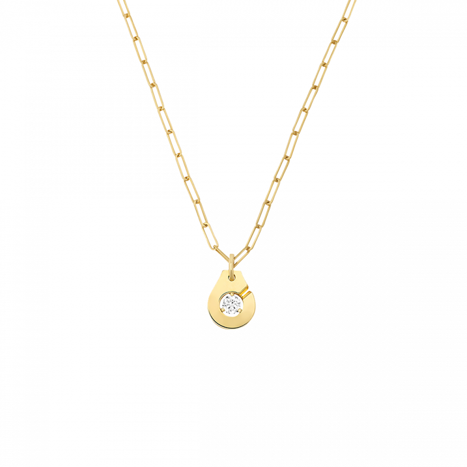 Collier Menottes dinh van R10 or jaune et diamant