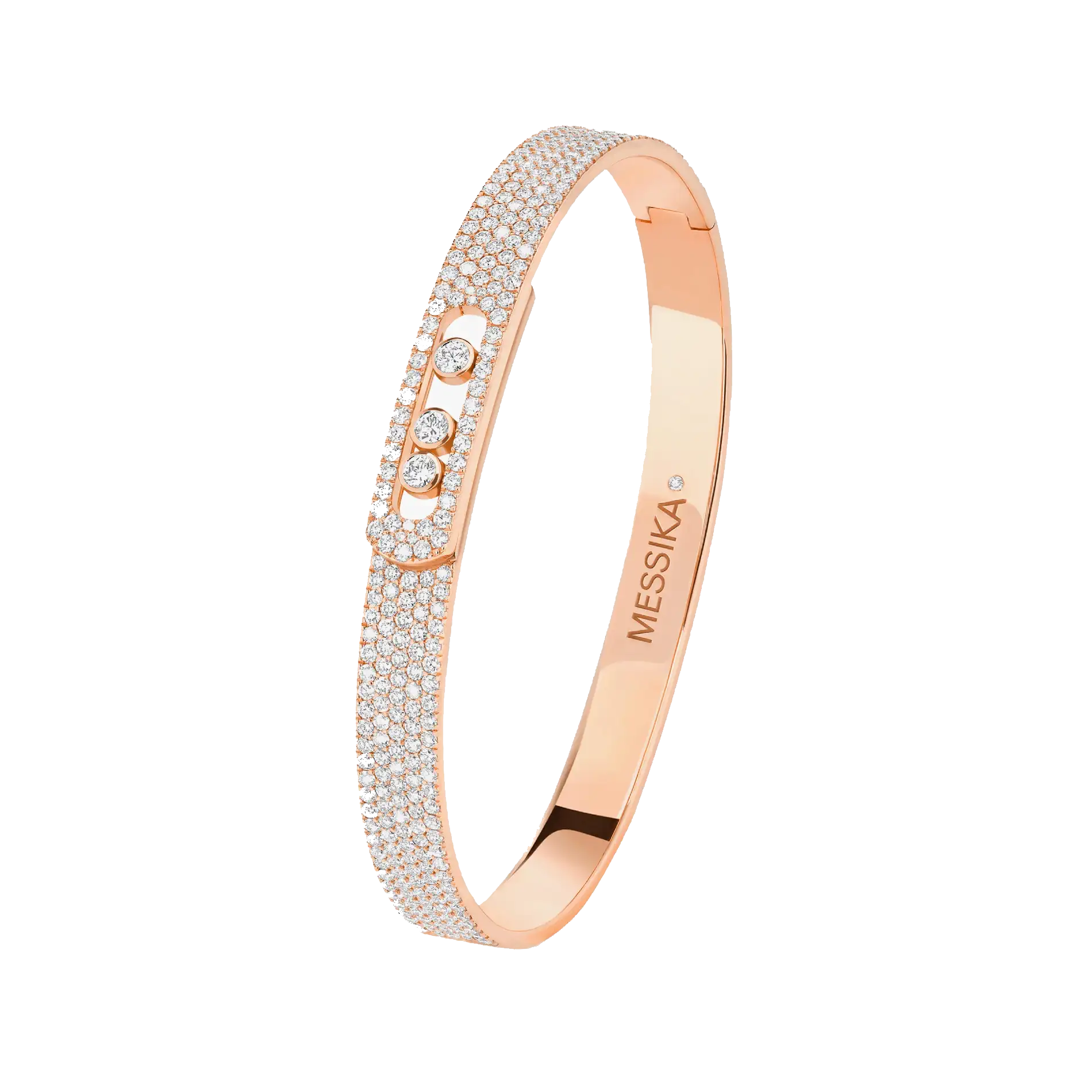 Bracelet Bangle Move Noa Full Pavé Diamant Or Rose