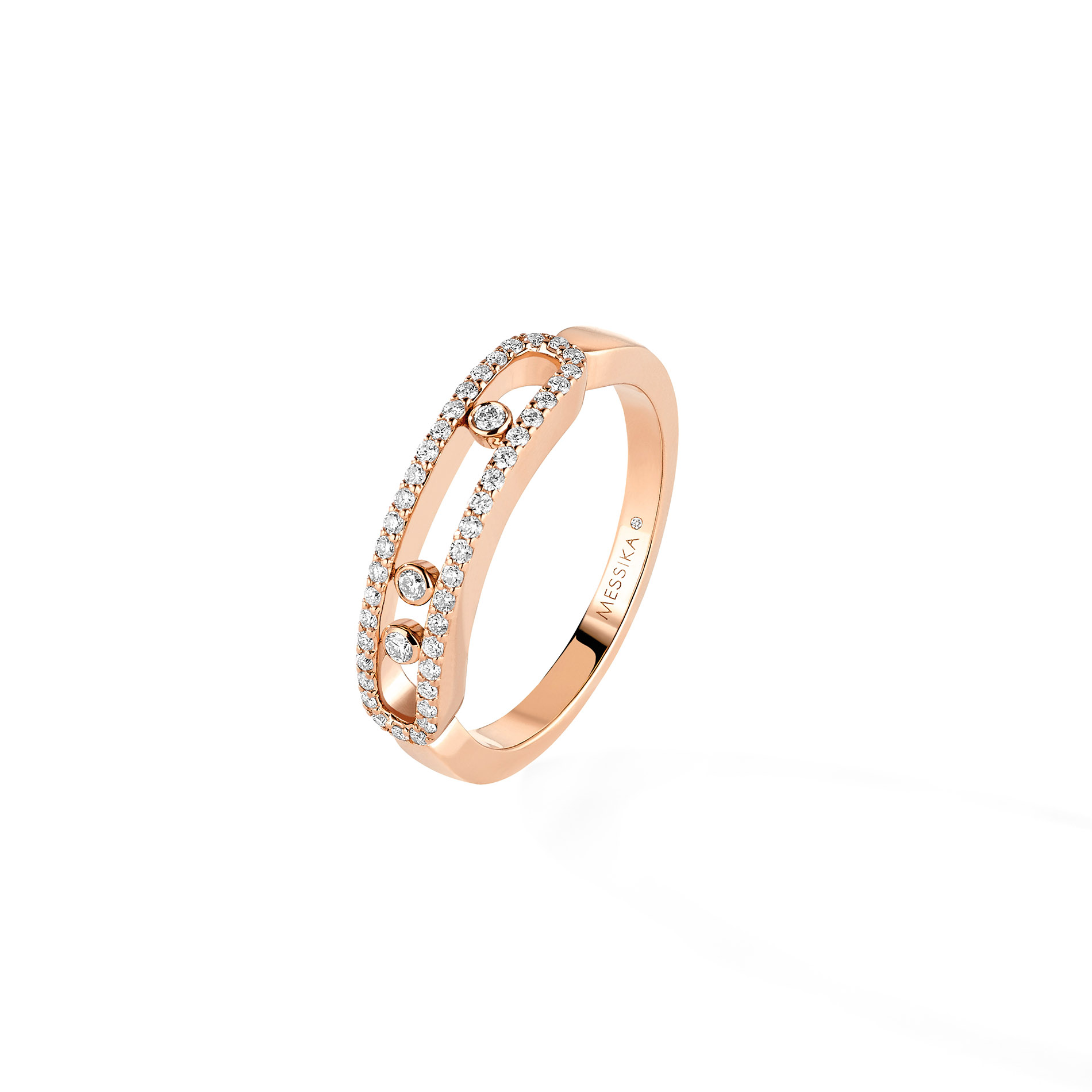 Bague Baby Move Pavée Diamant Or Rose