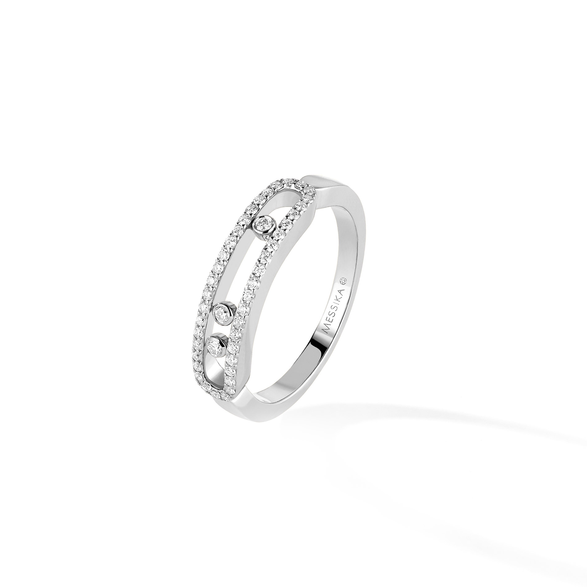 Bague Baby Move Pavée Diamant Or Blanc Move Classique Référence :  04683-WG -1