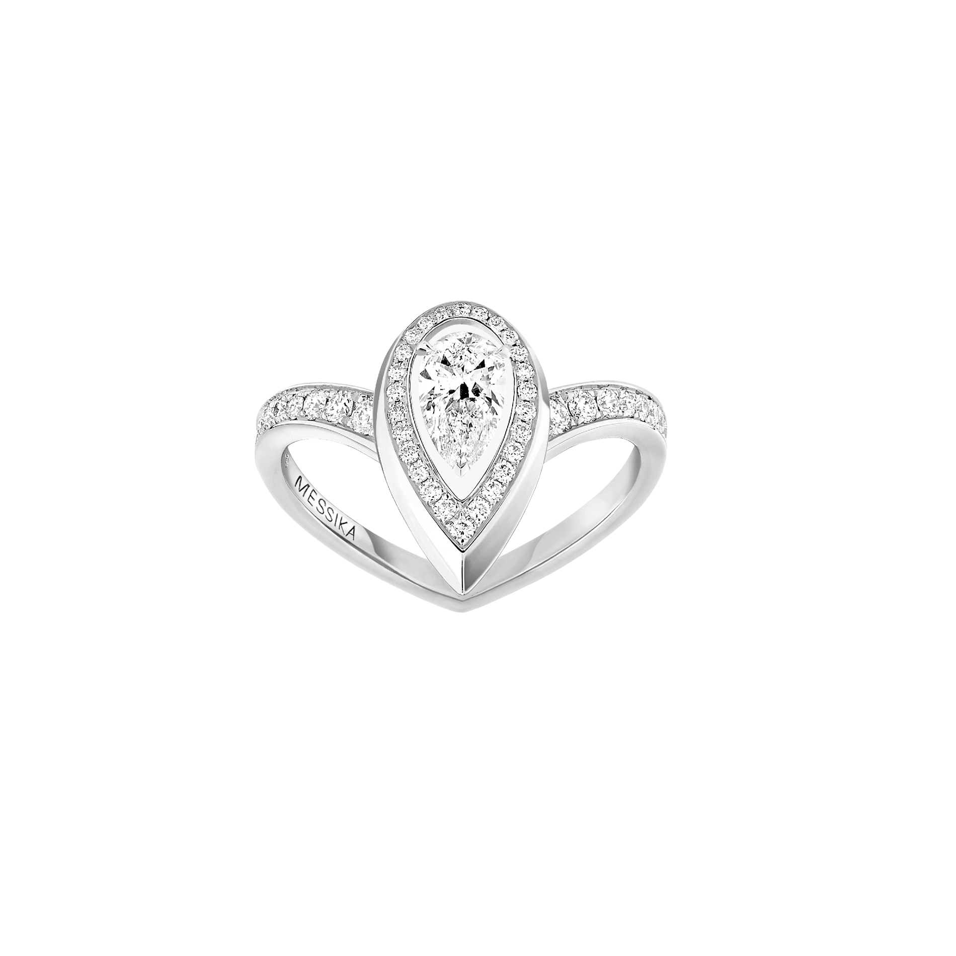 Bague diamant or blanc fiery 0,30ct