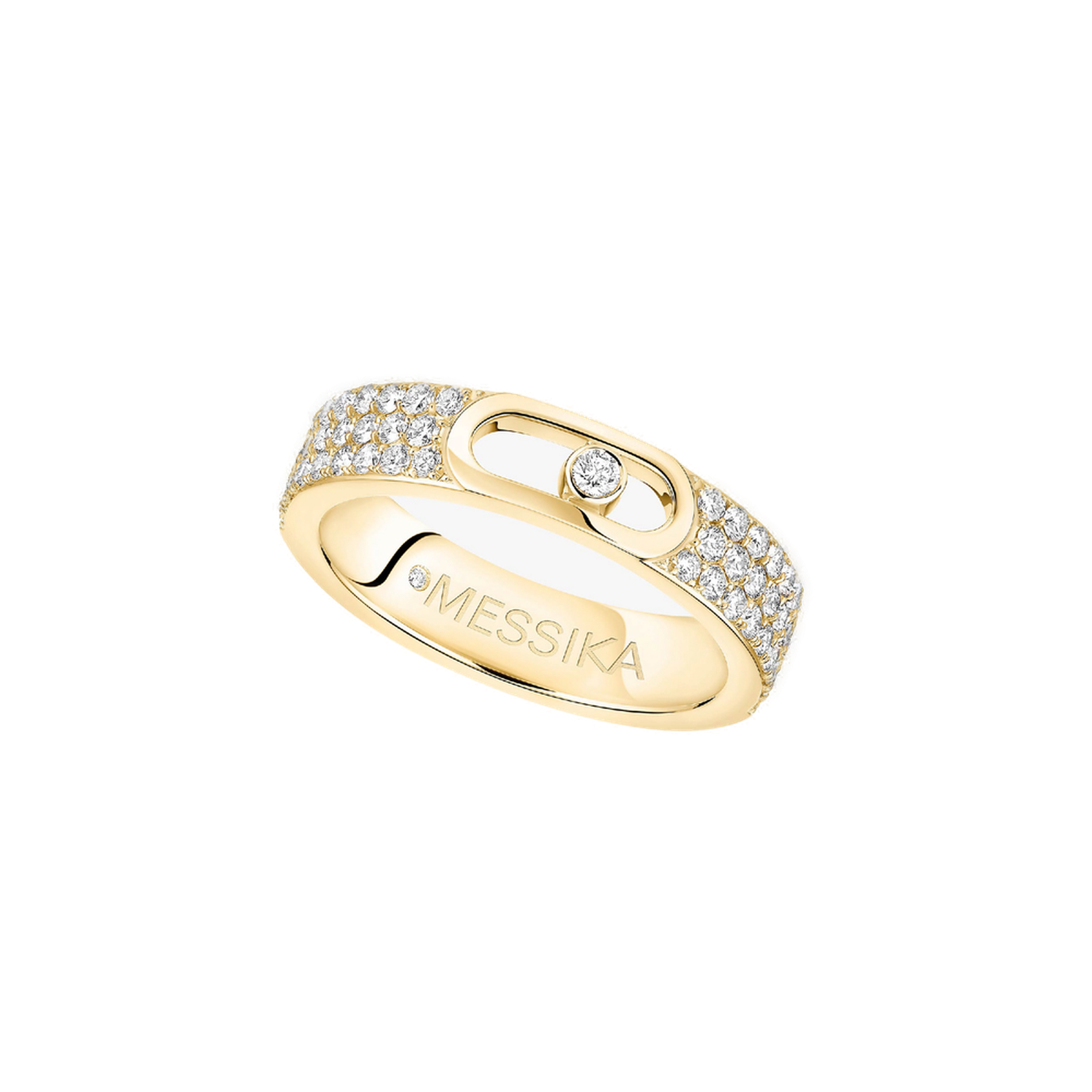 Bague Alliance Move Joaillerie Pavée Diamant Or Jaune