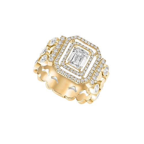 BAGUE DIAMANT OR JAUNE D-VIBES MULTI RANGS