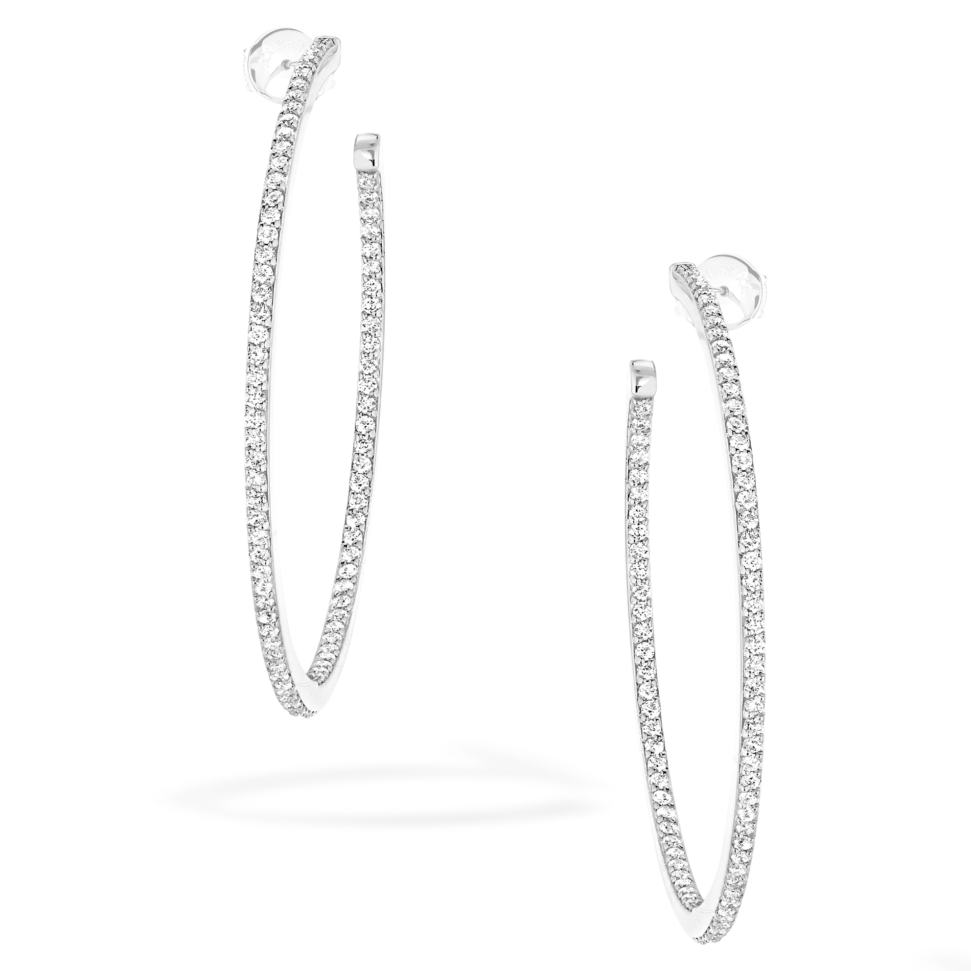 Boucles Créoles Gatsby S d'oreilles Diamant Or Blanc