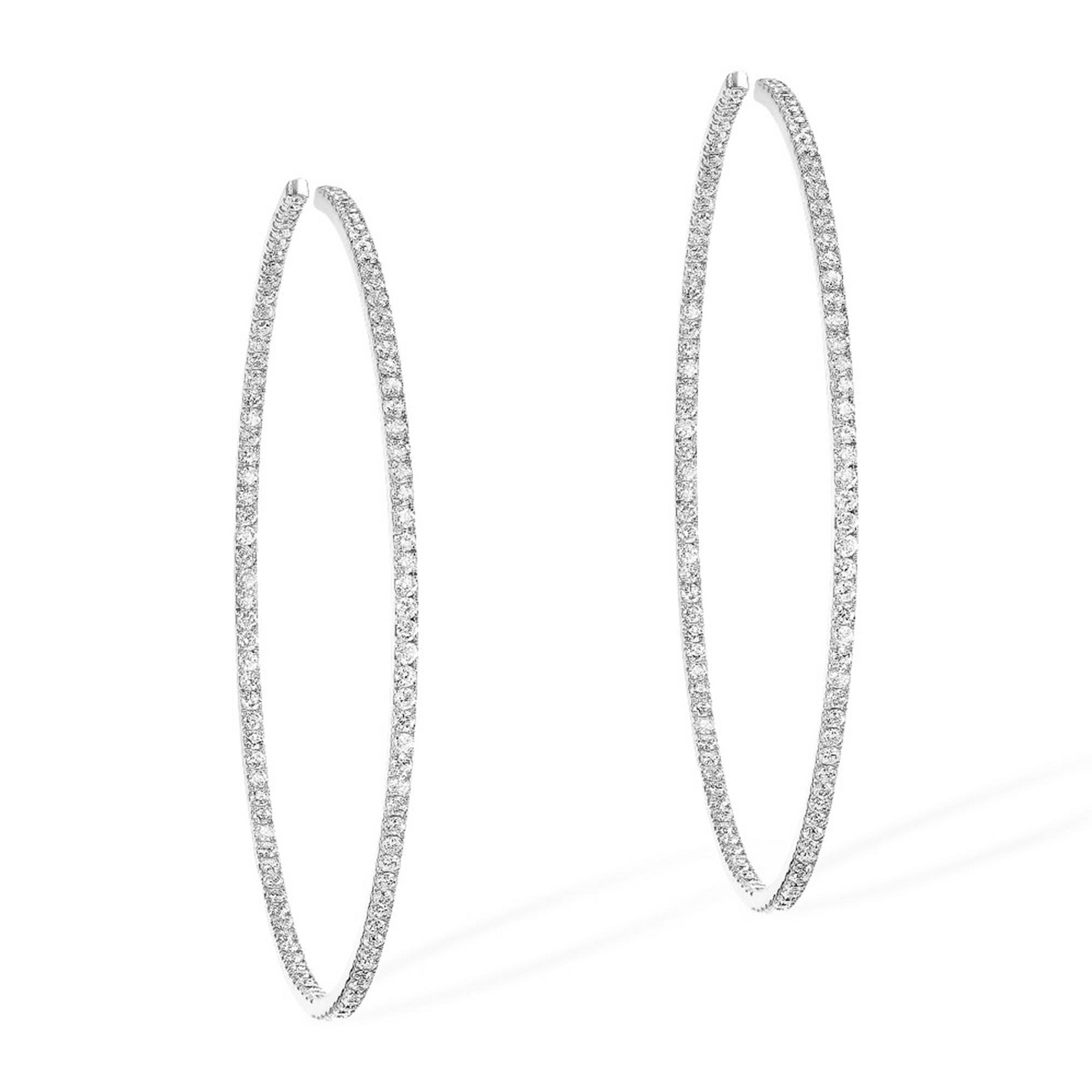 Boucles Créoles Gatsby M d'oreilles Diamant Or Blanc Gatsby Référence :  04687-WG -1