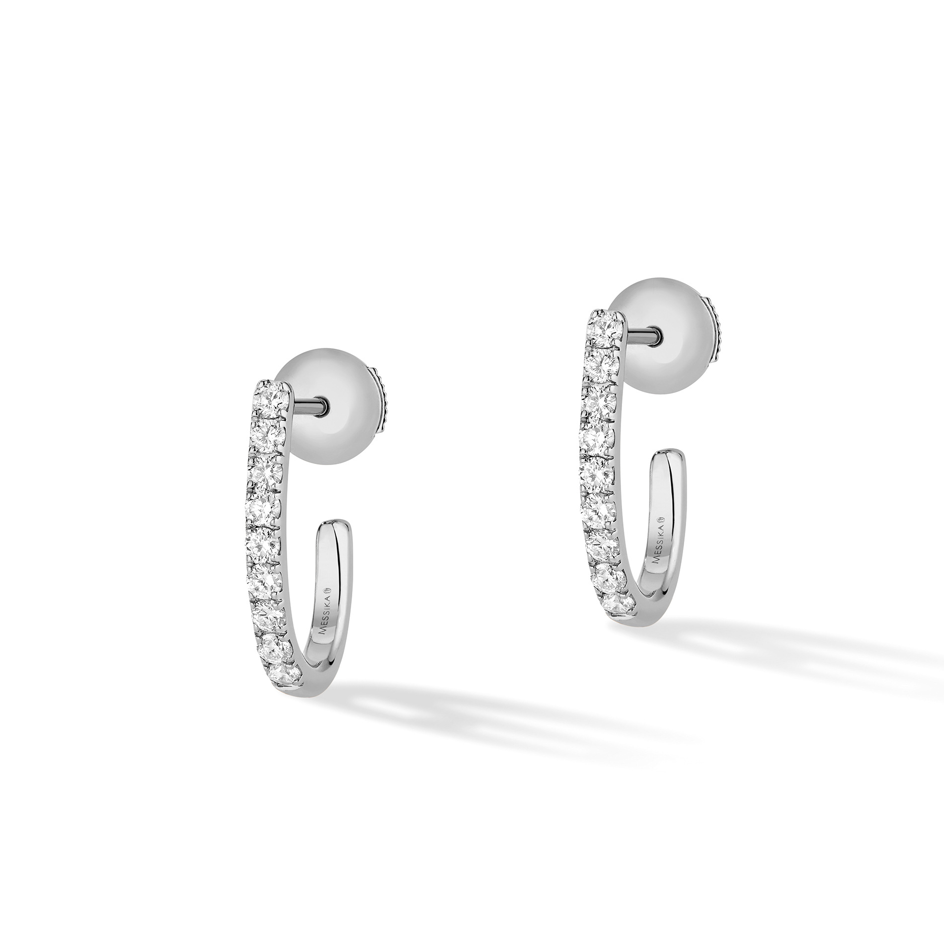 Boucles Créoles Gatsby XS d'oreilles Diamant Or Blanc