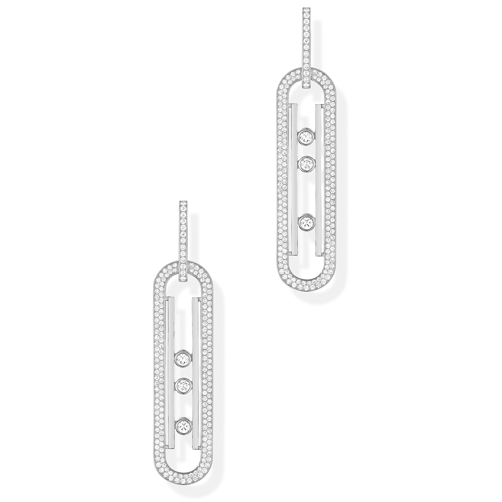 Boucles Move 10th Anniversary XL d'oreilles Diamant Or Blanc Move 10th Référence :  06823-WG -1