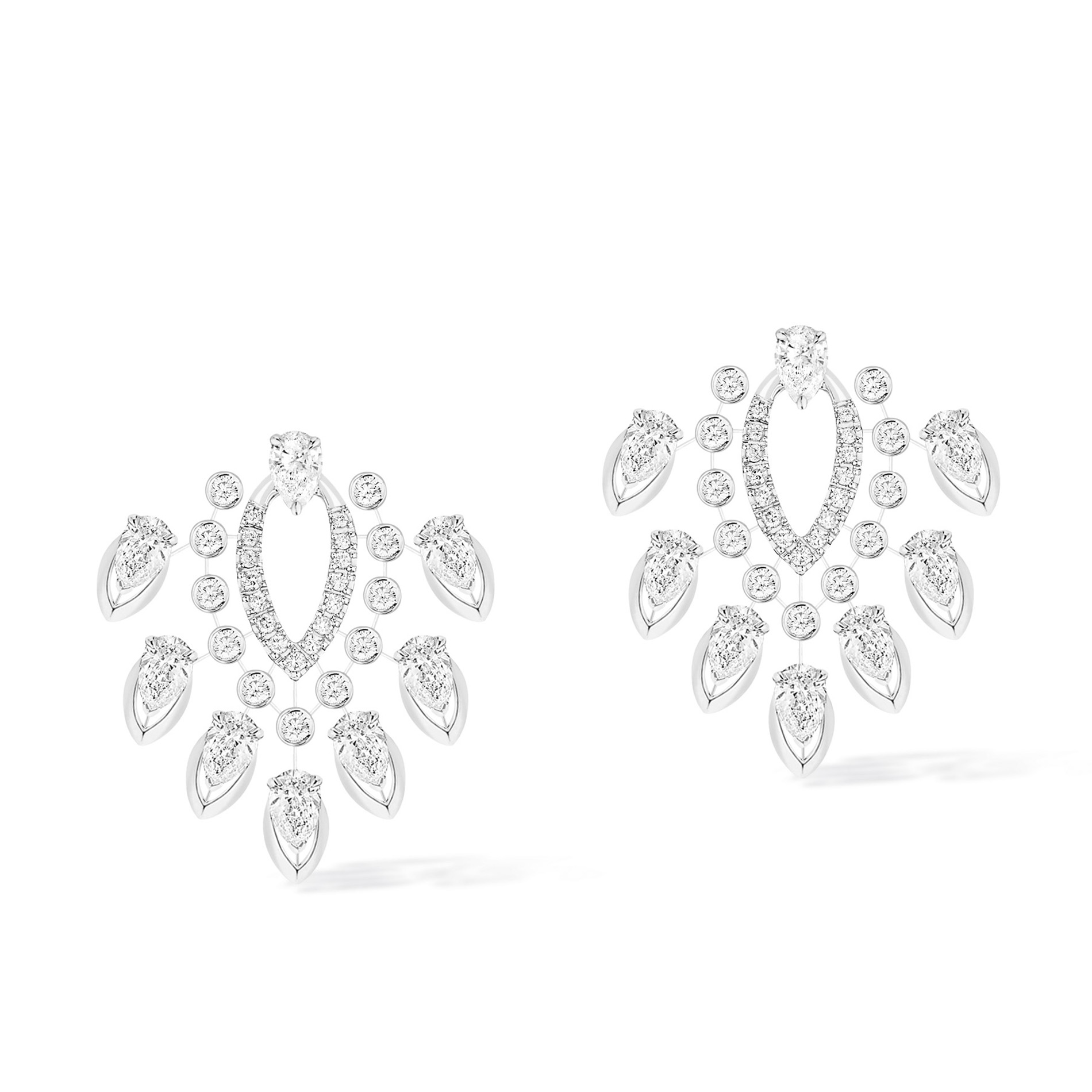 Boucles Desert Bloom d'oreilles Diamant Or Blanc