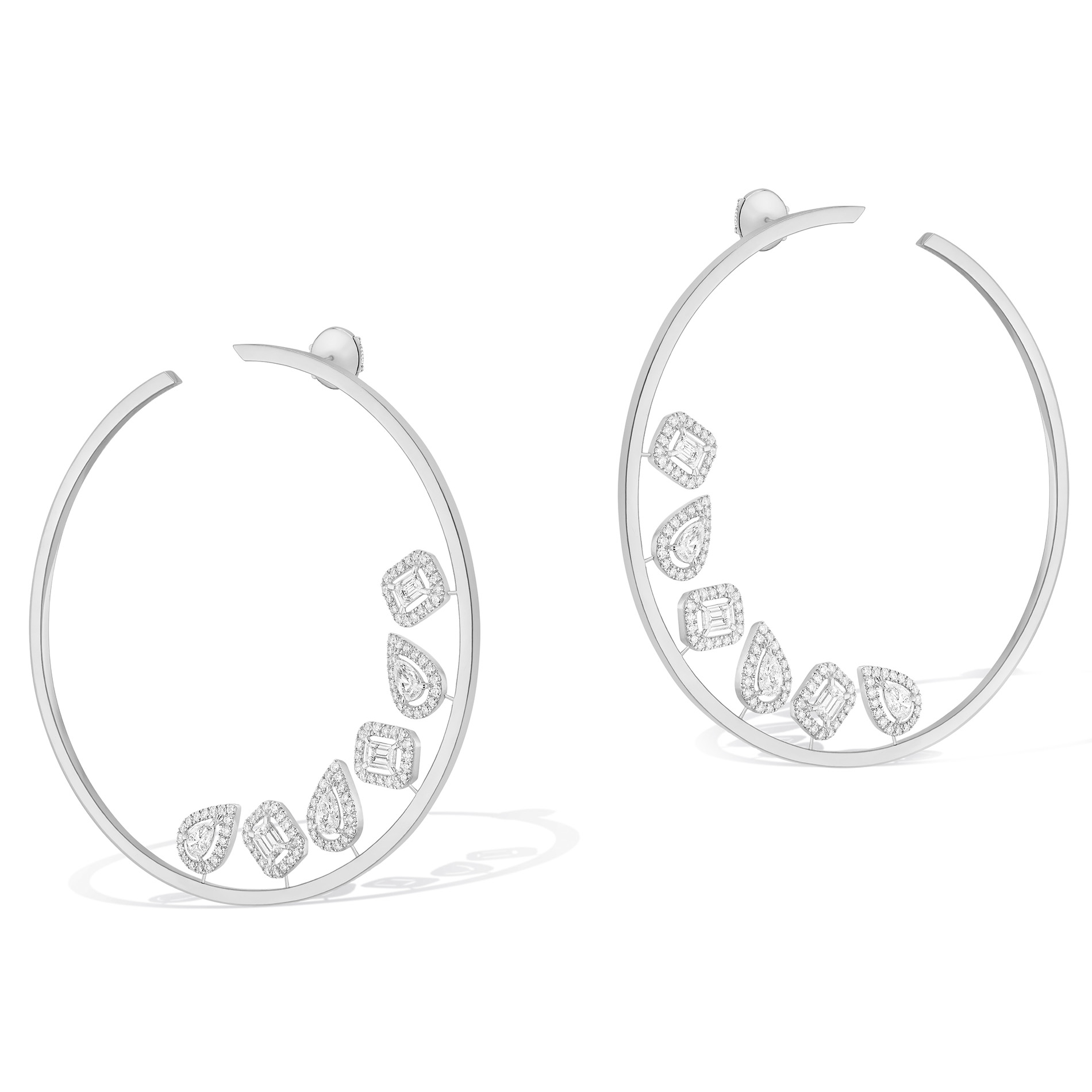 Boucles Créoles My Twin XXL d'oreilles Diamant Or Blanc