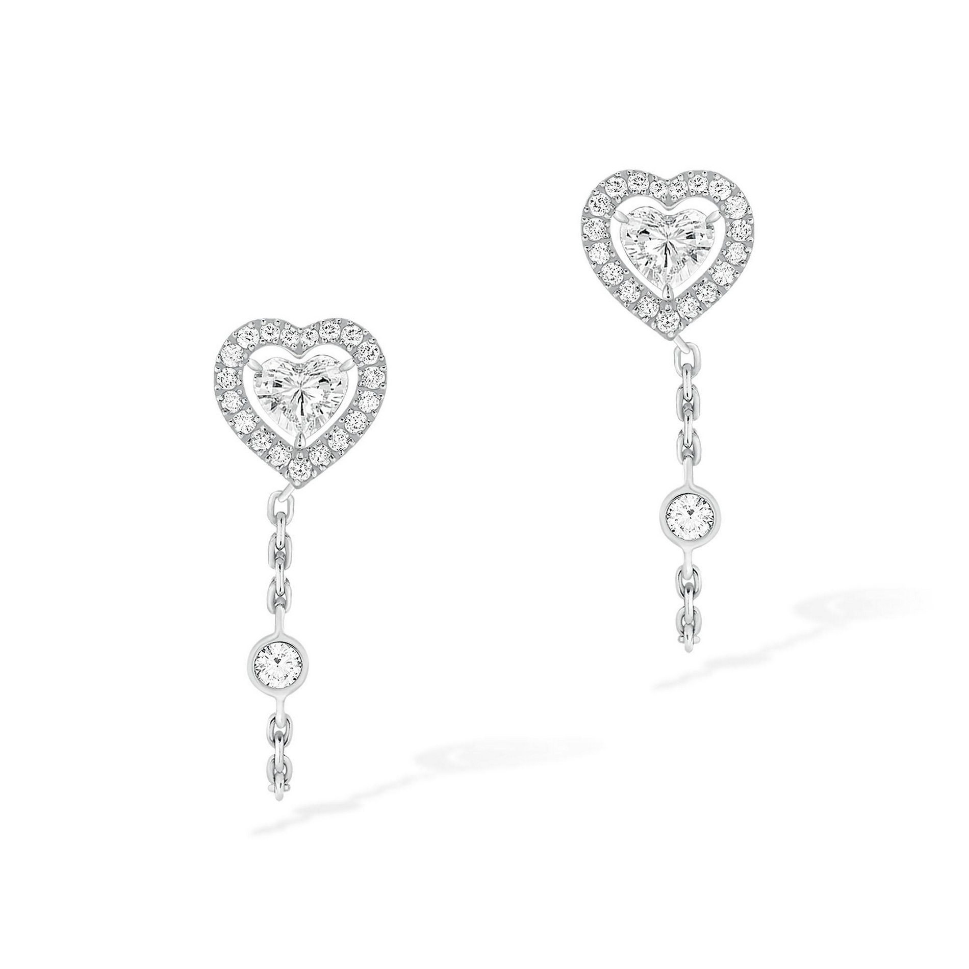 Boucles d'oreilles Diamant Or Blanc Joy Coeur Référence :  11795-WG -1