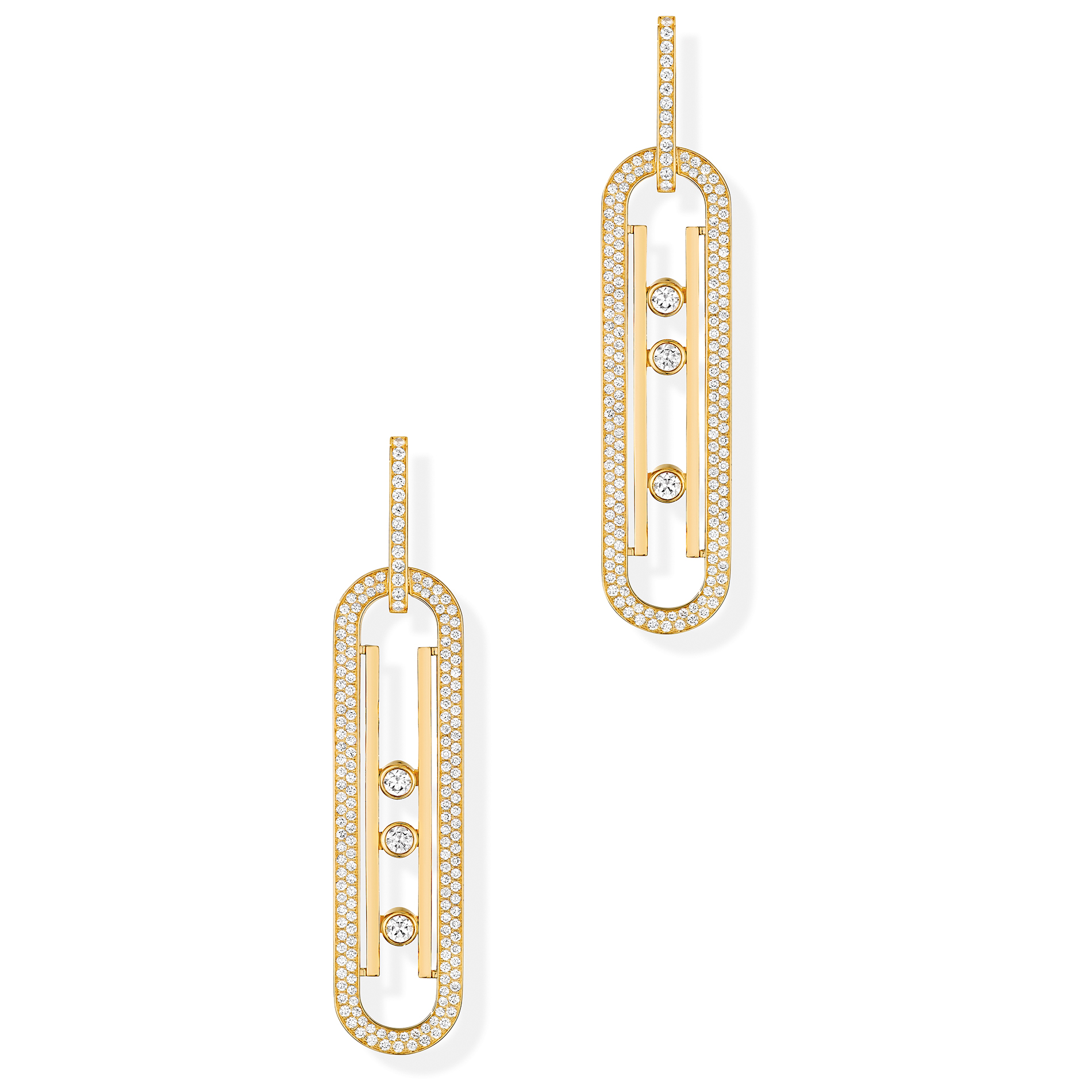 Boucles Move 10th Anniversary XL d'oreilles Diamant Or Jaune