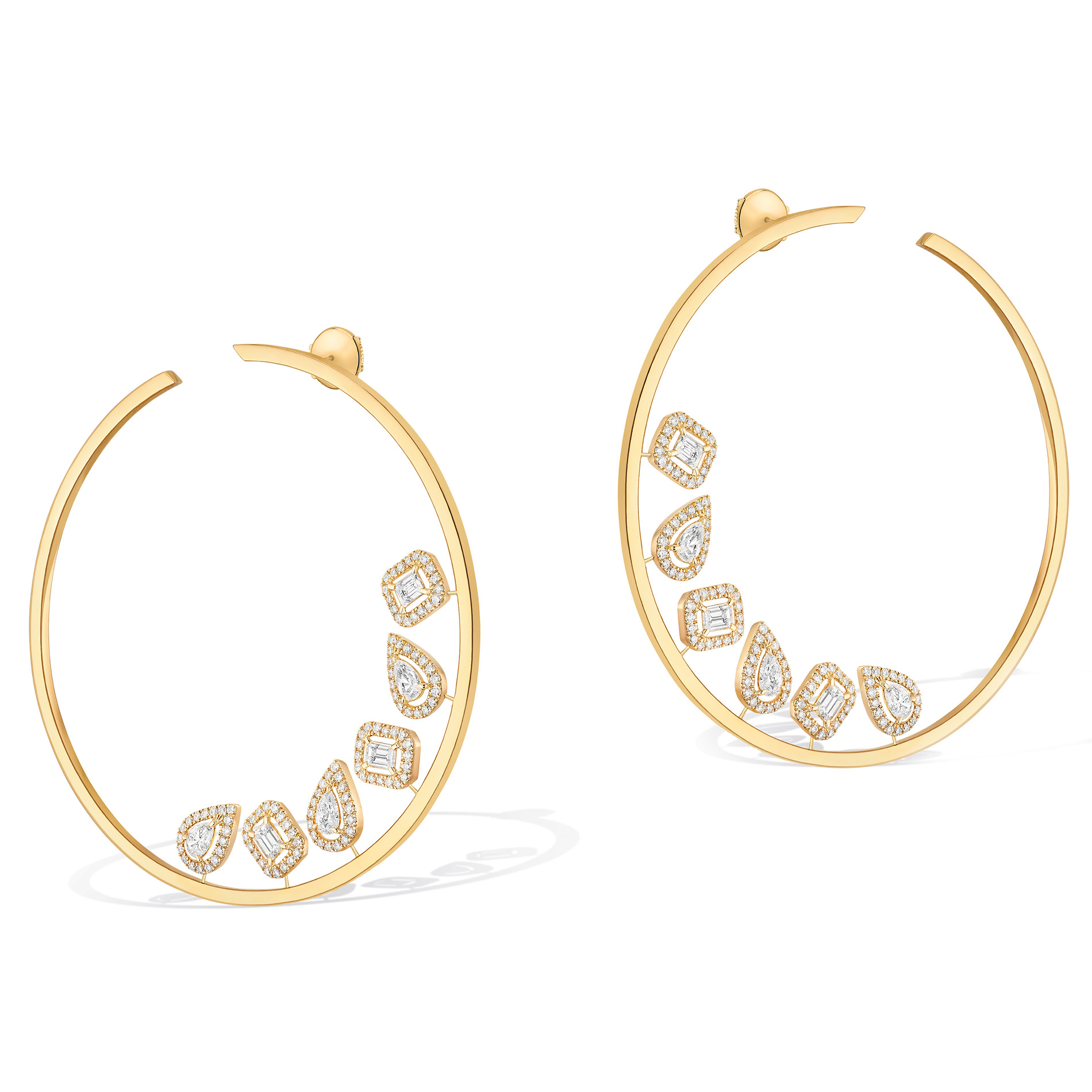 Boucles Créoles My Twin XXL d'oreilles Diamant Or Jaune