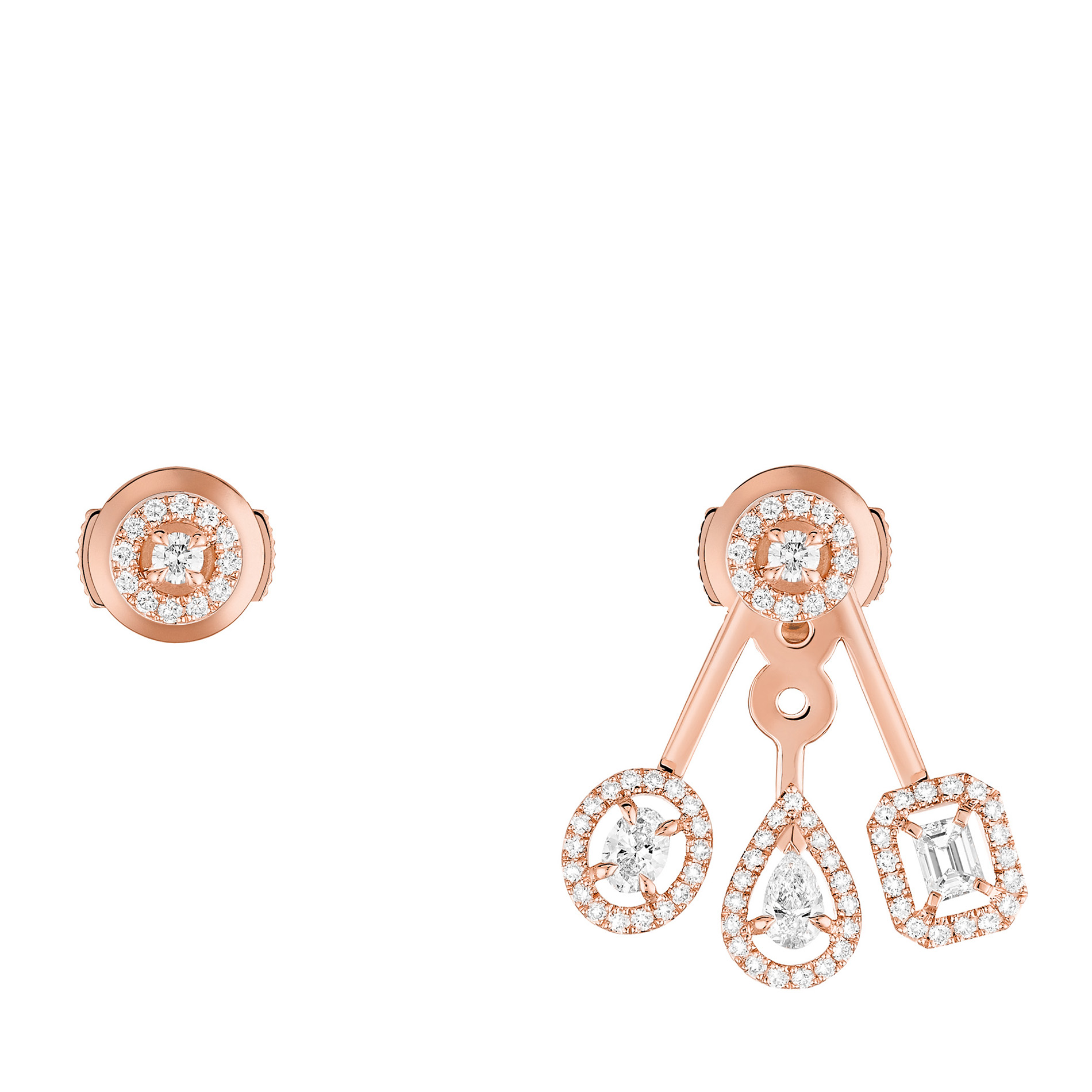 Boucles d'oreilles Diamant Or Rose