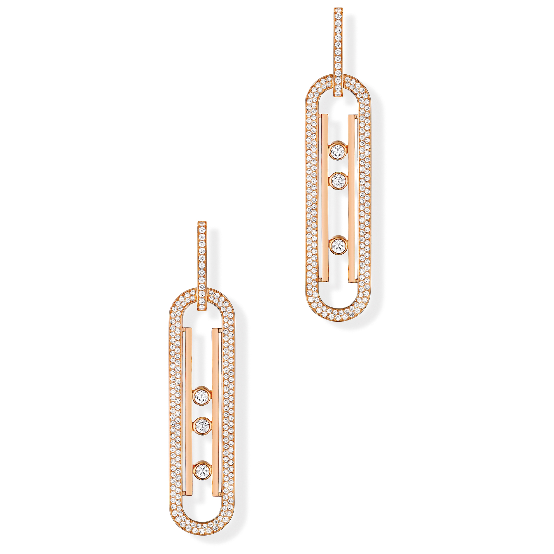 Boucles Move 10th Anniversary XL d'oreilles Diamant Or Rose Move 10th Référence :  06823-PG -1