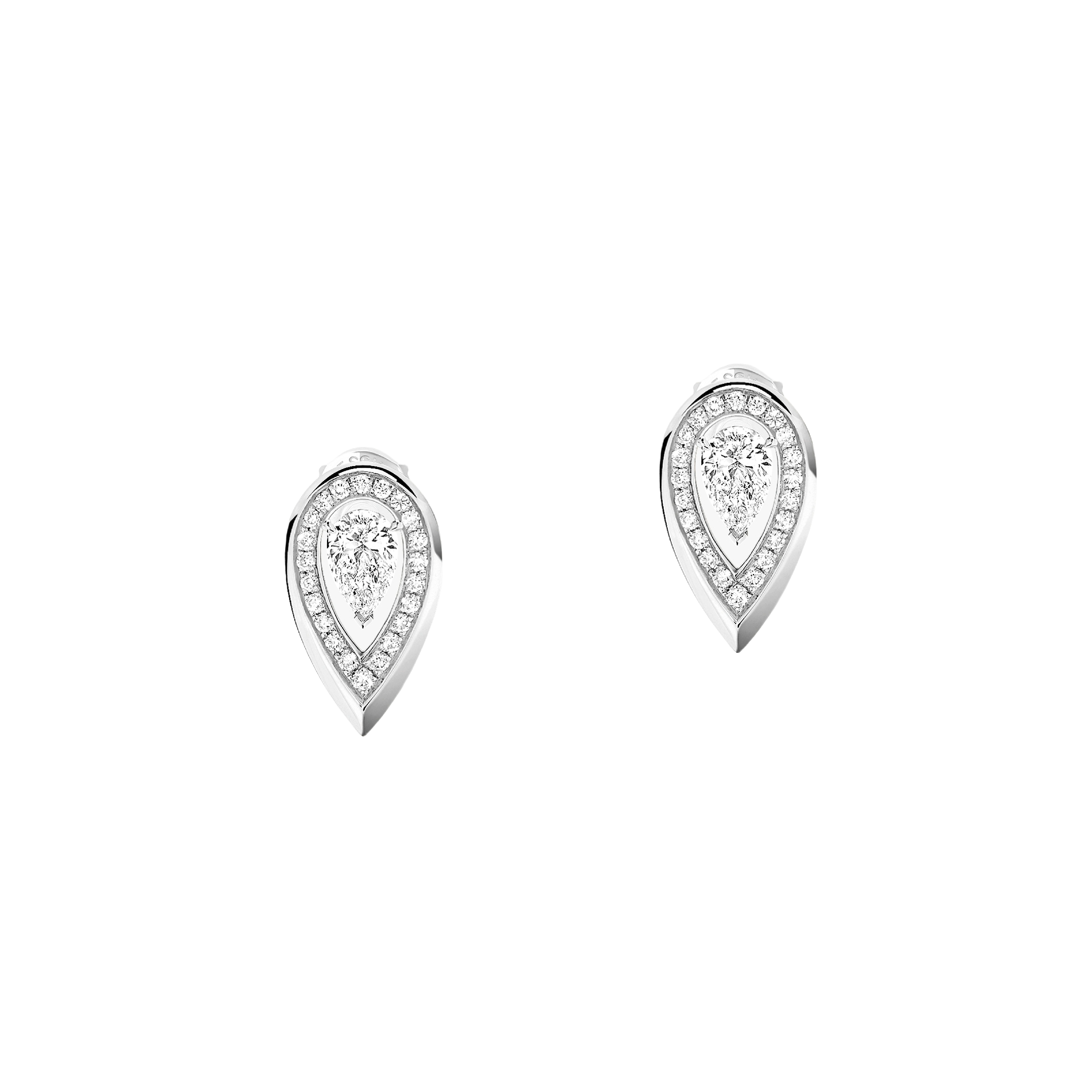 Boucles Fiery 0,10ct d'oreilles Diamant Or Blanc Fiery Référence :  12809-WG -1