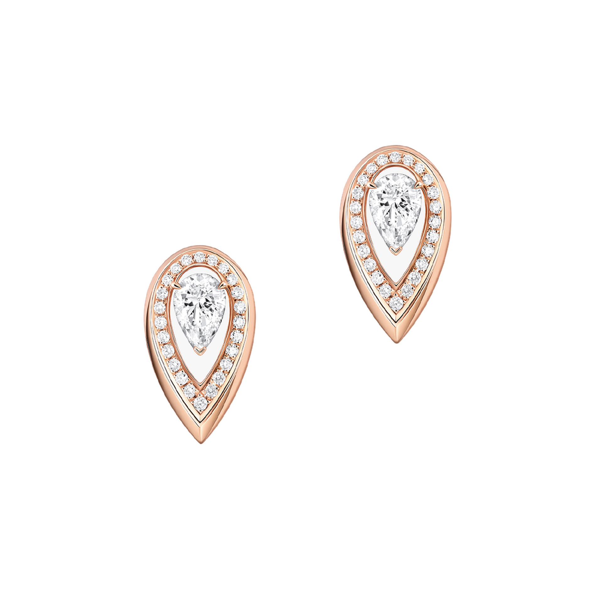 Boucles Fiery 0,25ct d'oreilles Diamant Or Rose