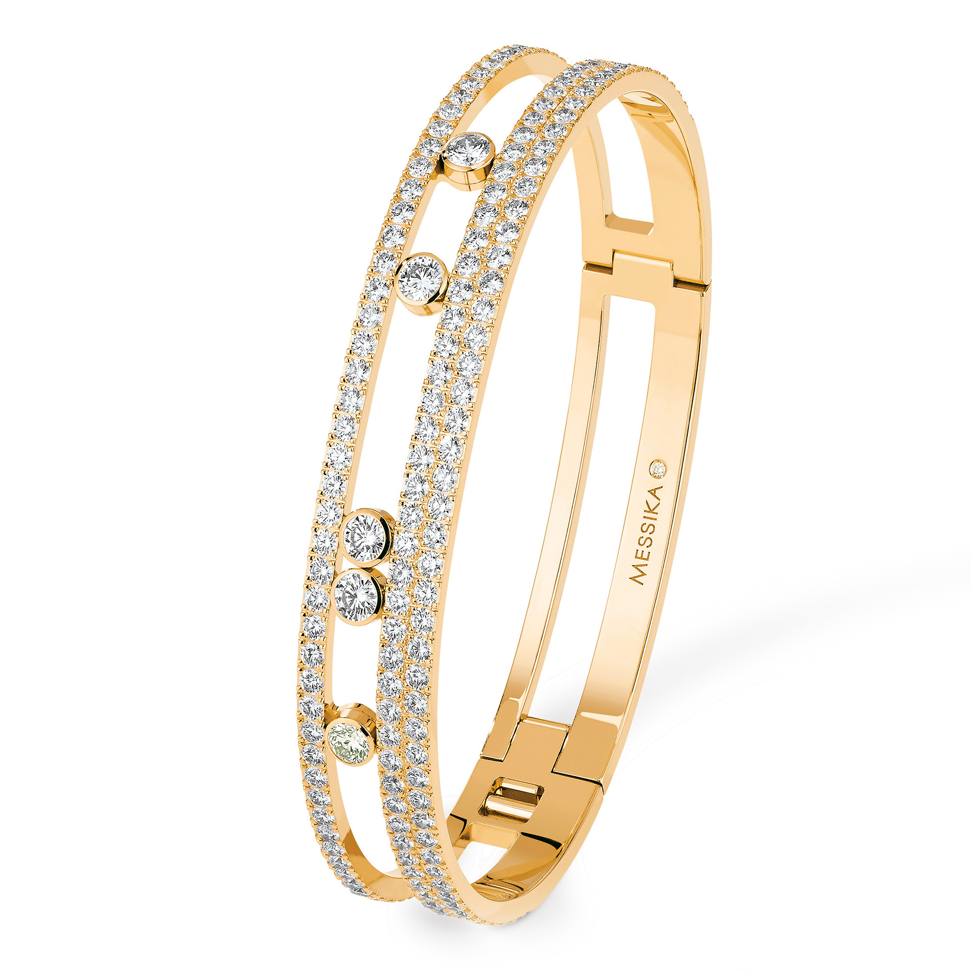 Bracelet Bangle Move Romane GM Pavé Diamant Or Jaune