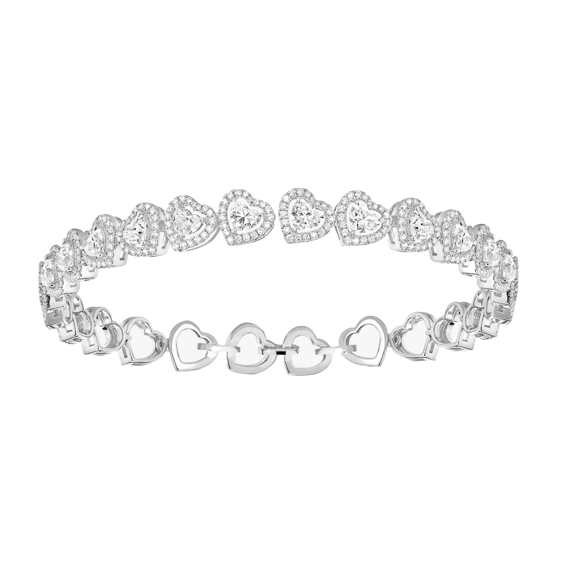 Bracelet Rivière Joy Cœur Multi Diamant Or Blanc