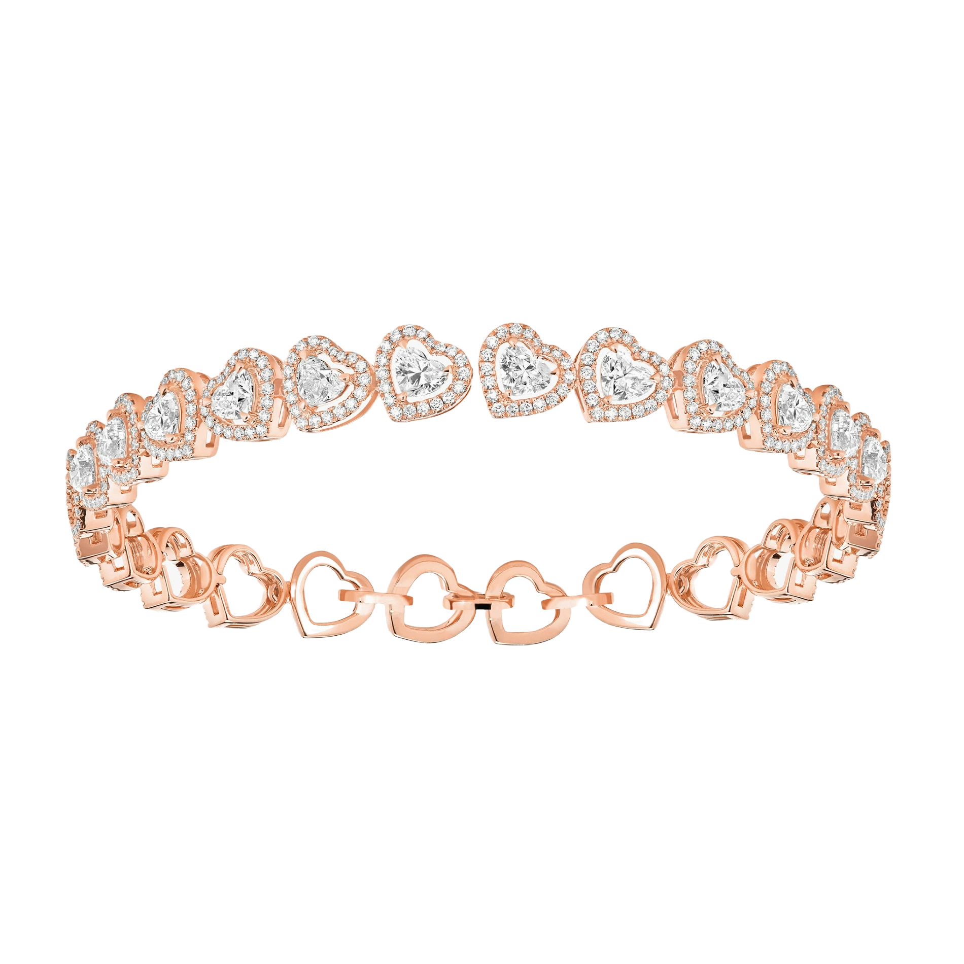 Bracelet Rivière Joy Cœur Multi Diamant Or Rose