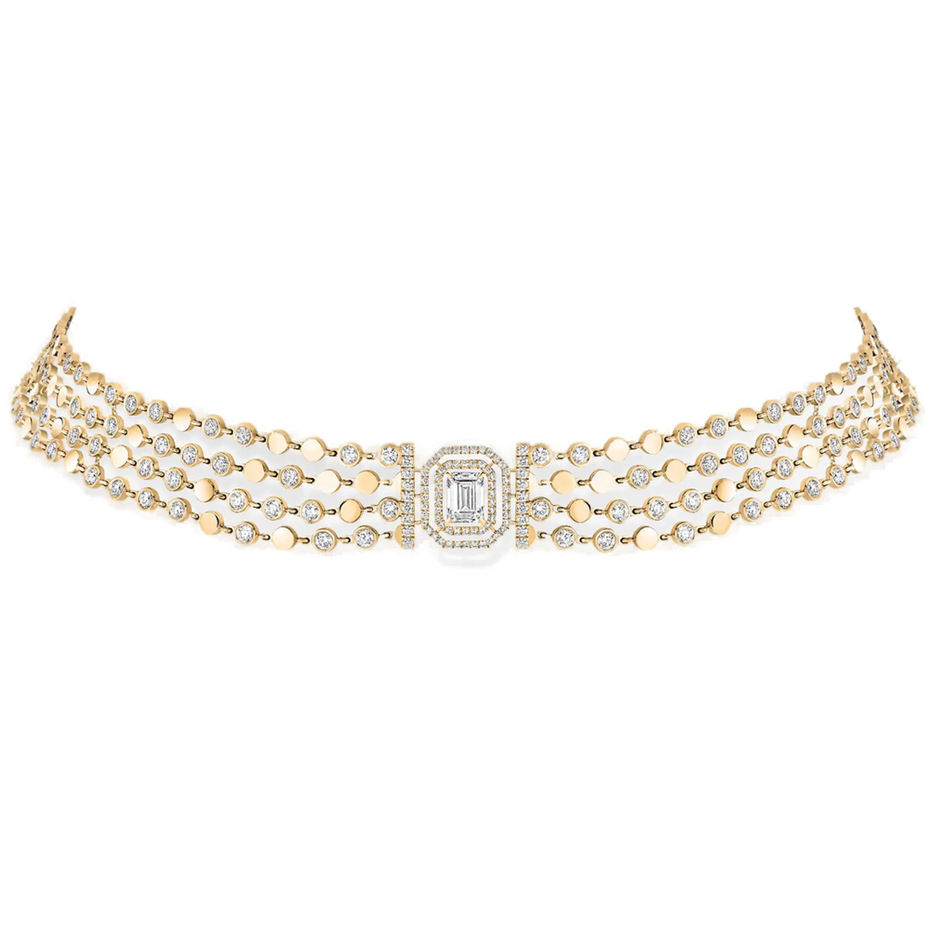 Collier D-Vibes Multi Rangs Diamant Or Jaune