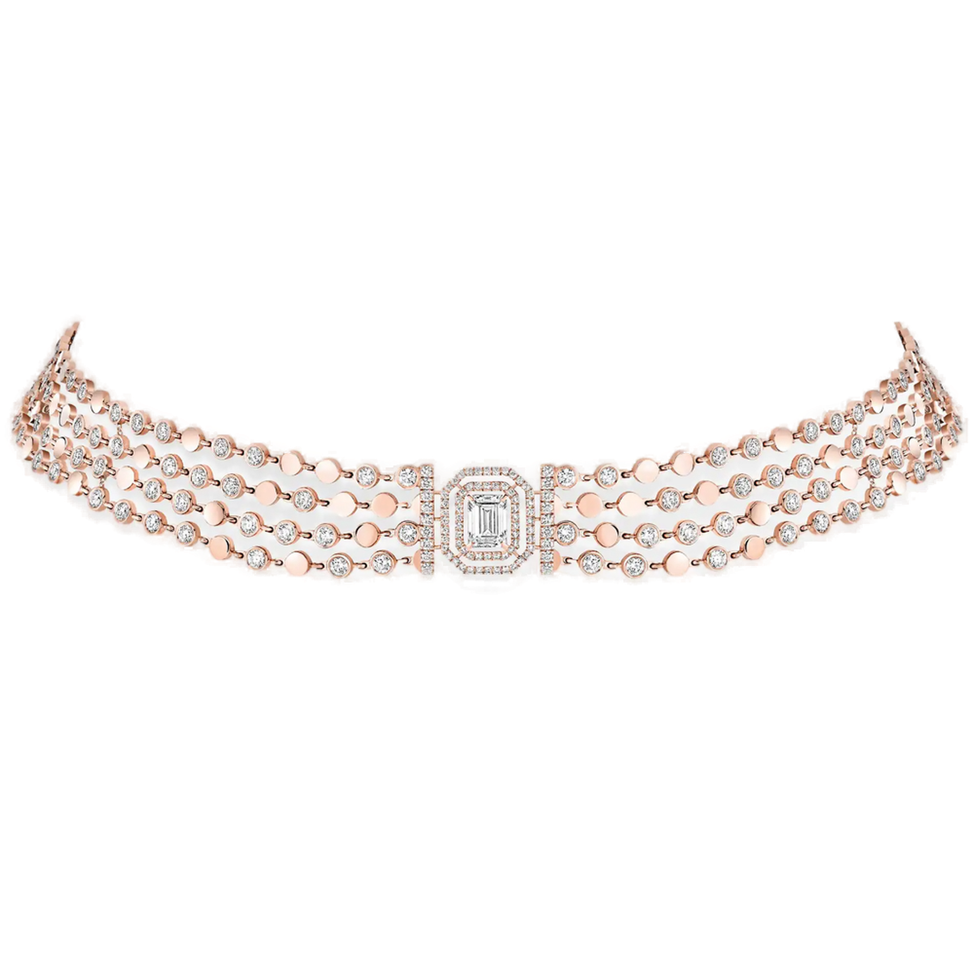 Collier D-Vibes Multi Rangs Diamant Or Rose D-Vibes Référence :  12434-PG -1