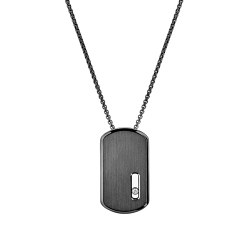 Collier Pendentif GM Move Titanium Graphite Diamant Titane Graphite