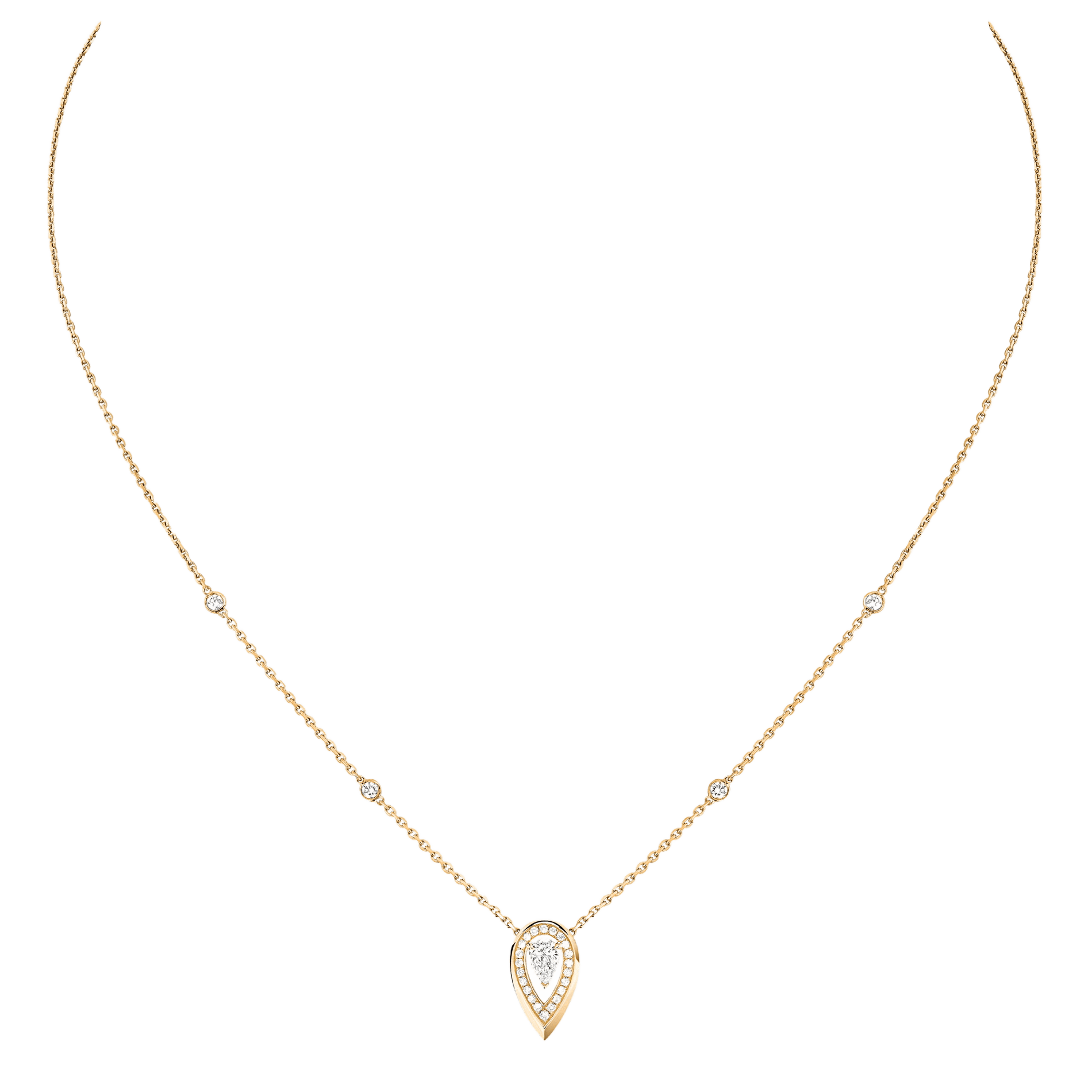 Collier Fiery 0,10ct Diamant Or Jaune