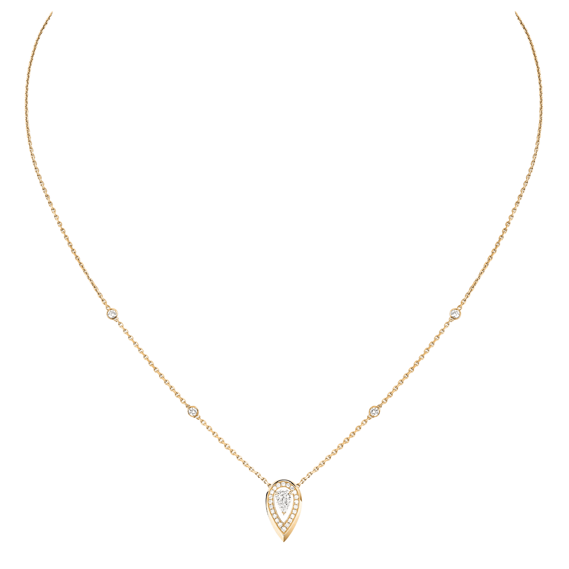 Collier femme or jaune diamant fiery 0,10ct