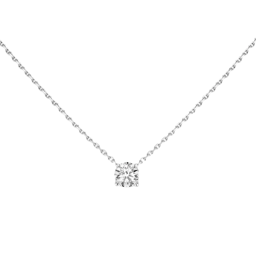 COLLIER DIAMANT OR BLANC SOLITAIRE BRILLANT Mariage By Messika  Référence :  08571-WG -1