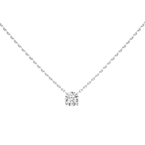Collier Solitaire Brillant 0,25ct G/VS Diamant Or Blanc (E)Motion Référence :  08647-WG -1