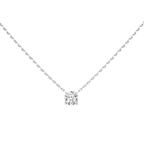 Collier Solitaire Brillant 0,25ct G/VS Diamant Or Blanc