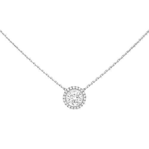 Collier Solitaire M-Love Brillant 0,20ct G/VS Diamant Or Blanc (E)Motion Référence :  08649-WG -1