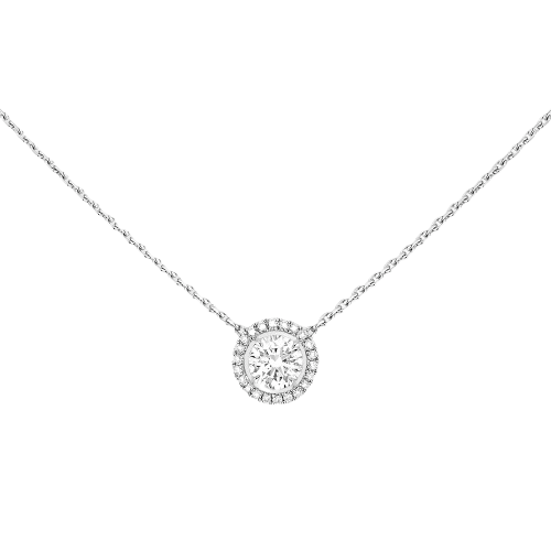 Collier Solitaire M-Love Brillant 0,20ct G/VS Diamant Or Blanc