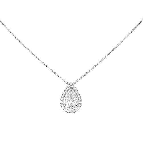 COLLIER DIAMANT OR BLANC SOLITAIRE M-LOVE POIRE Mariage By Messika  Référence :  08020-wg -1