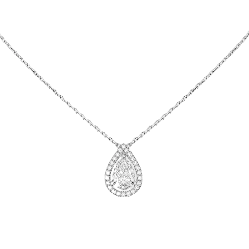 COLLIER DIAMANT OR BLANC SOLITAIRE M-LOVE POIRE