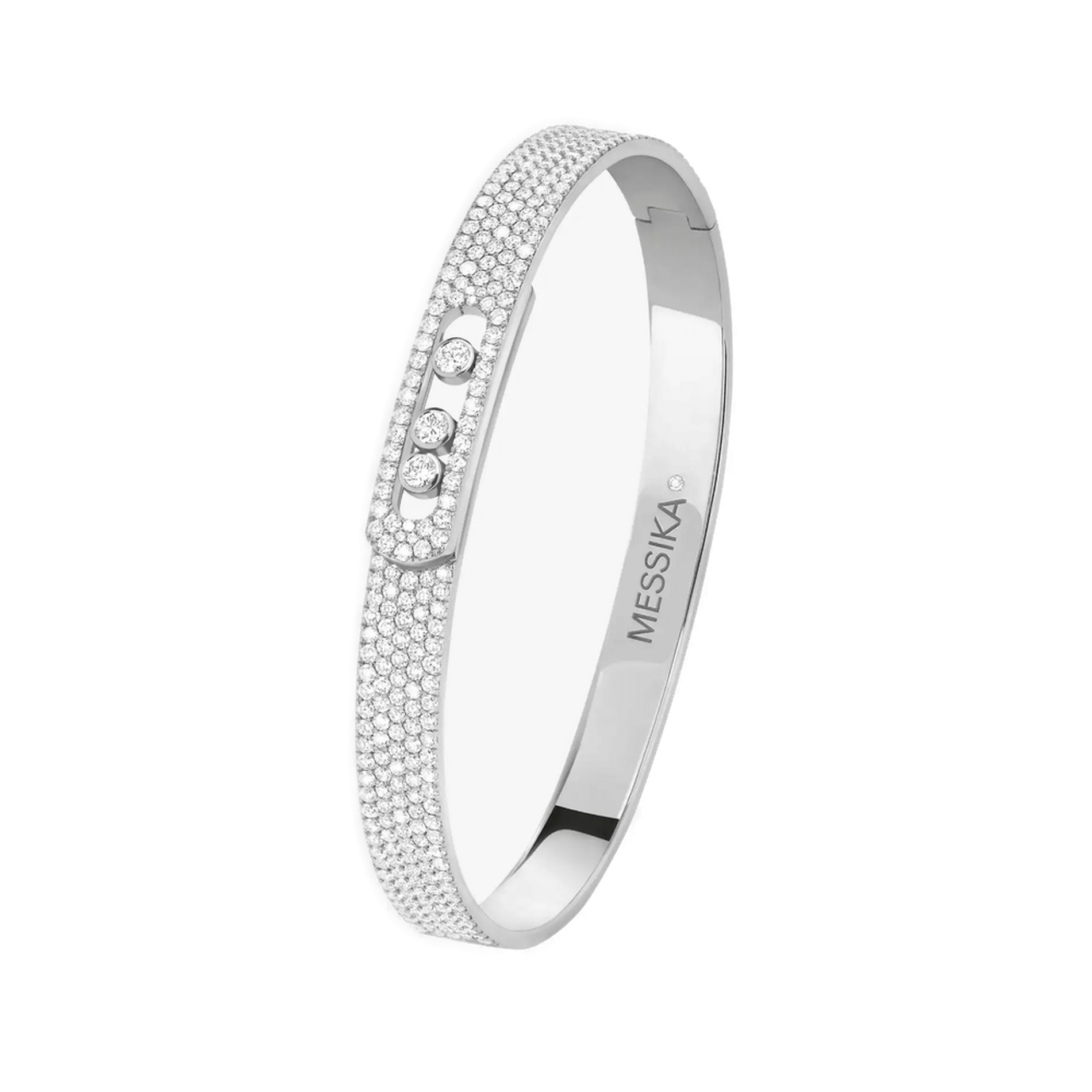 Bracelet Bangle Move Noa Full Pavé Diamant Or Blanc