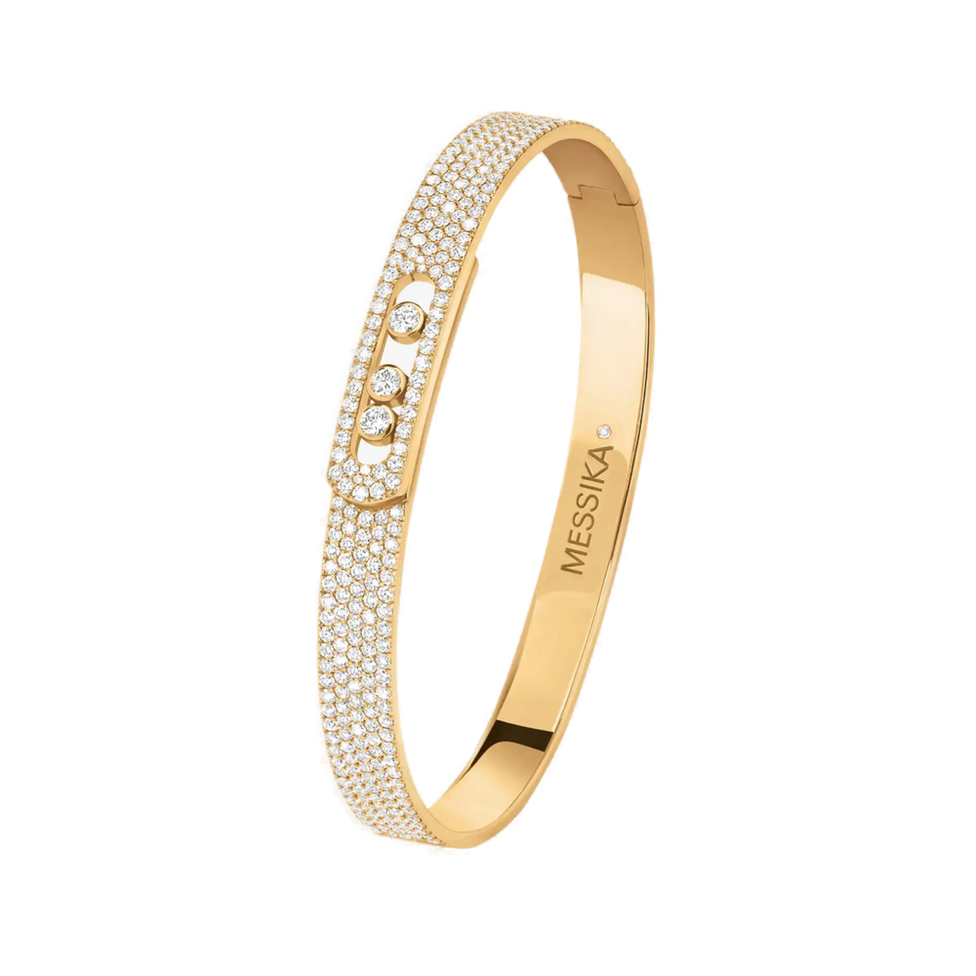 Bracelet Bangle Move Noa Full Pavé Diamant Or Jaune