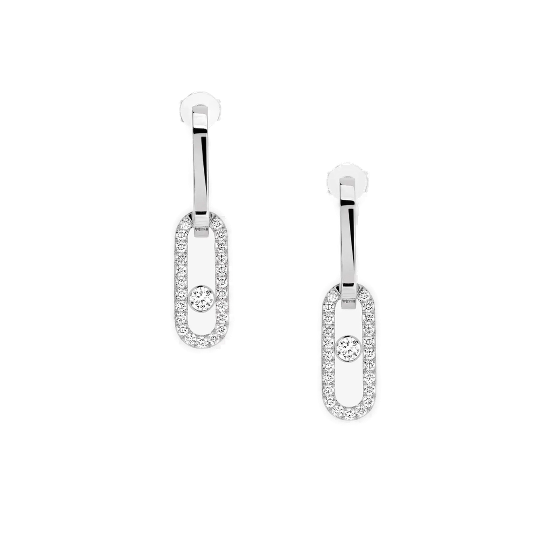 Boucles d'oreilles Diamant Or Blanc Move Link