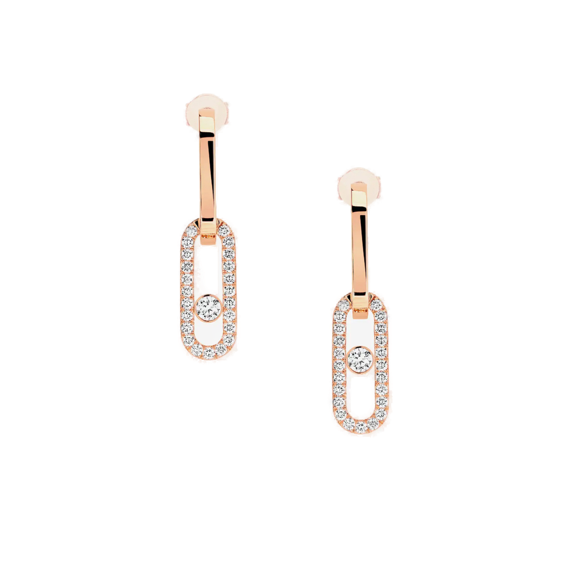 Boucles Move Link d'oreilles Diamant Or Rose Move Link Référence :  12469-PG -1