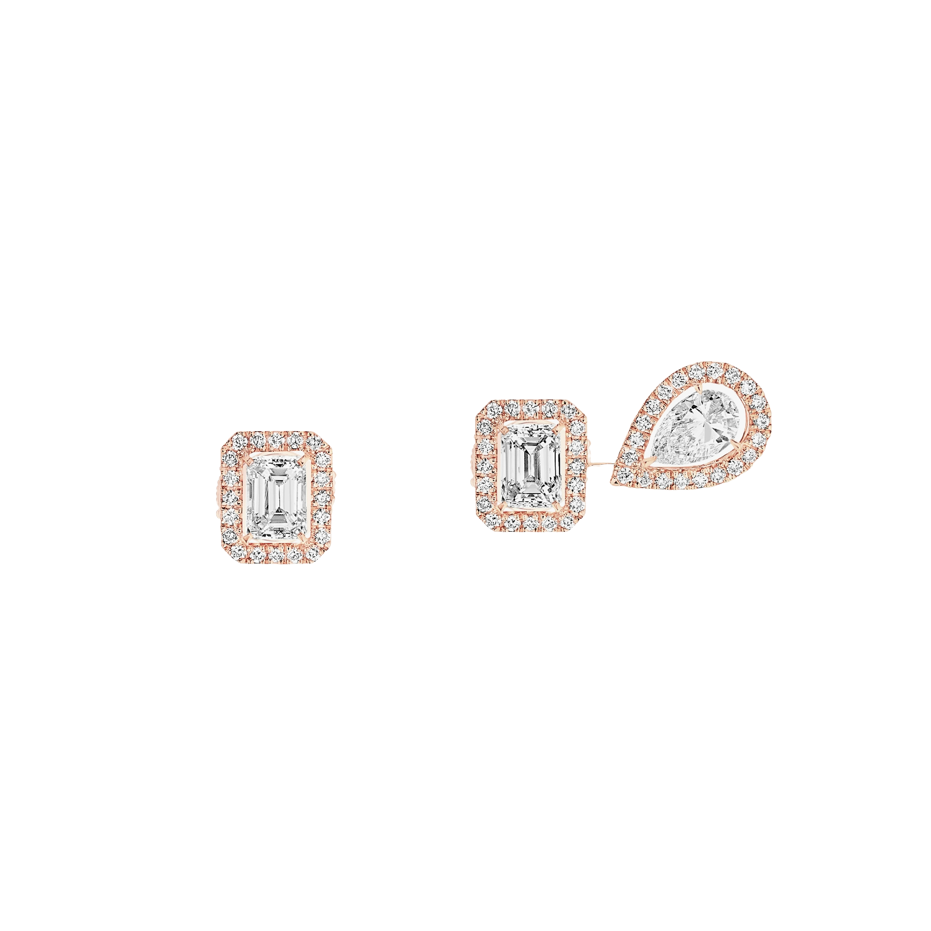 Boucles My Twin 1+2 0,20ct x3 d'oreilles Diamant Or Rose My Twin Référence :  12886-PG -1