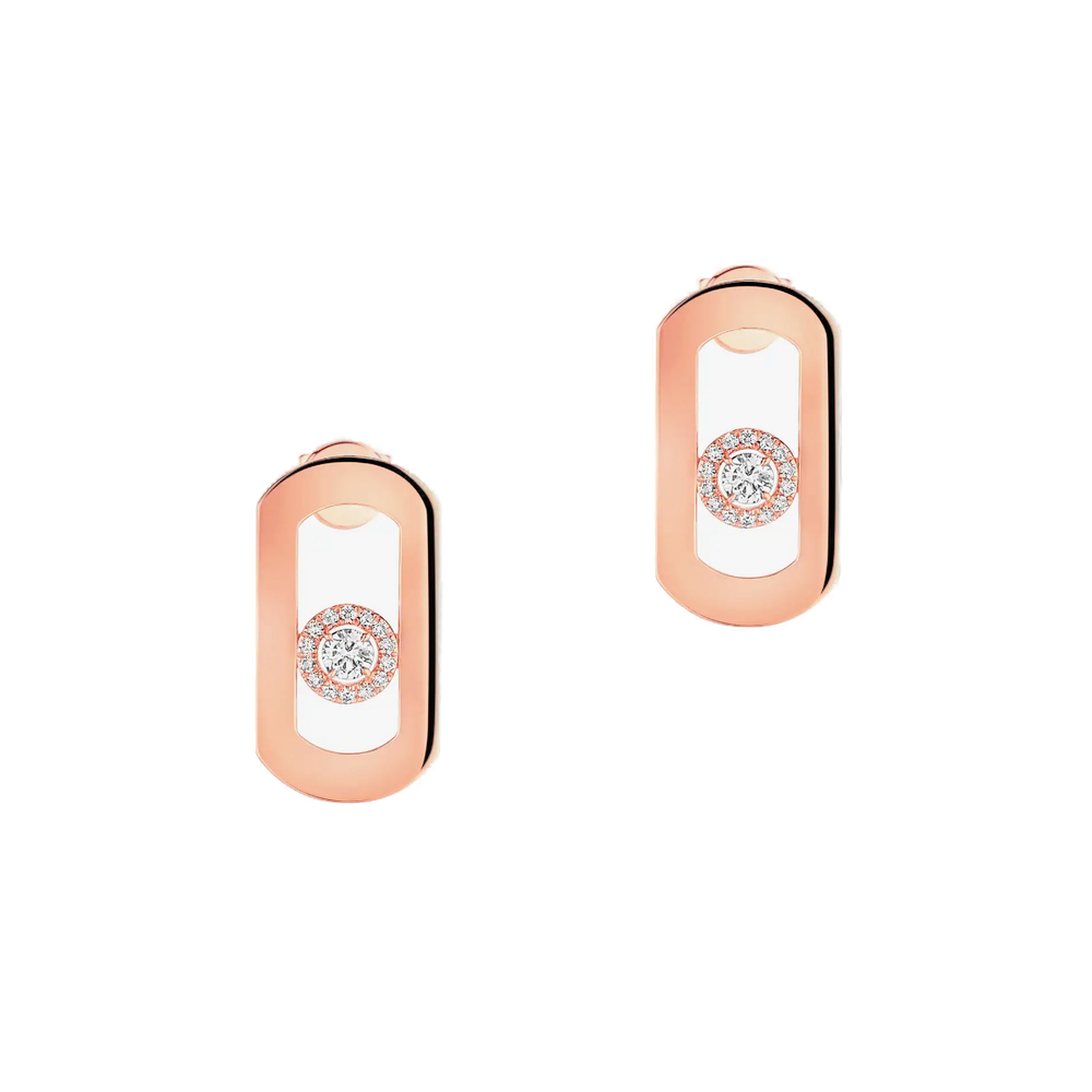 BOUCLES D'OREILLES DIAMANT OR Rose SO MOVE